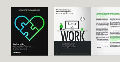The cover and first page of MindGym's Wellworking whitepaper