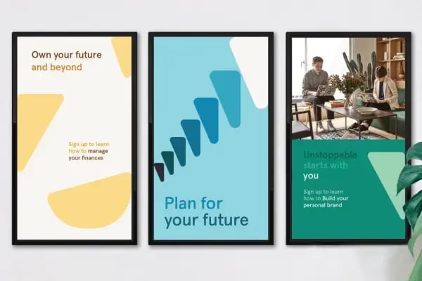 Photo of inspirational wall posters with calls to action