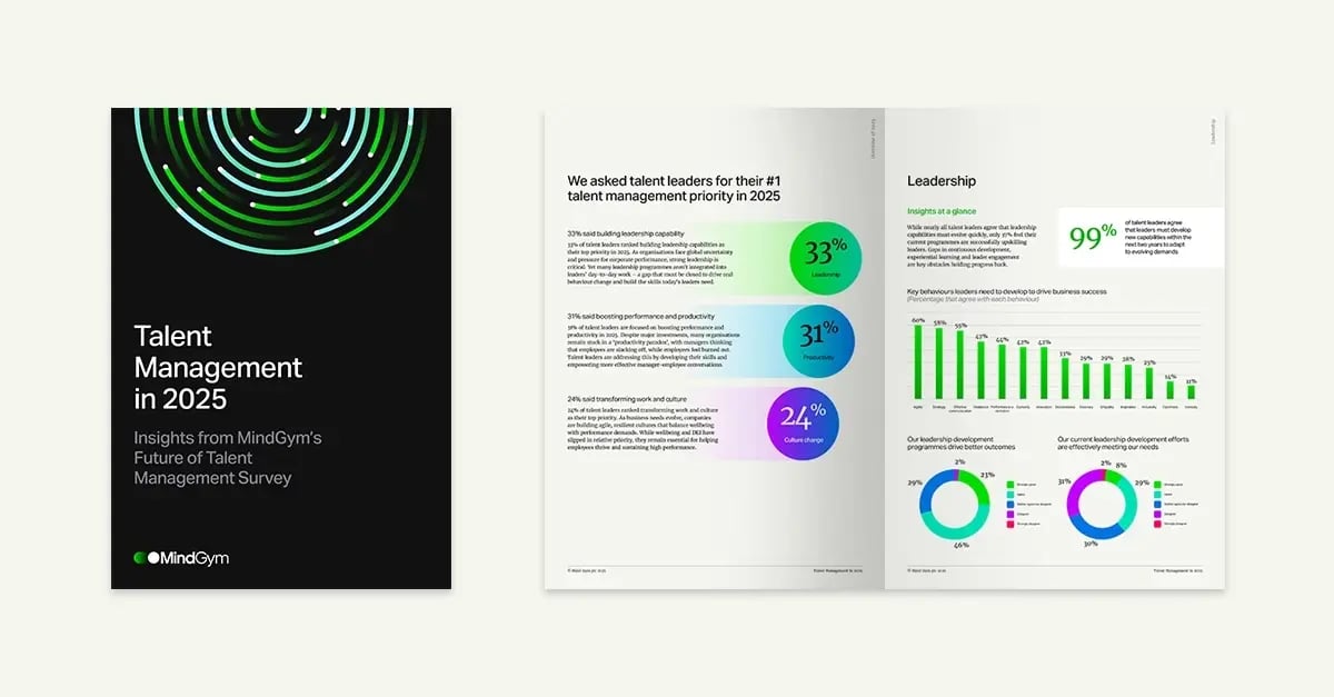 The cover and first page of MindGym's 2025 Talent Management Survey report