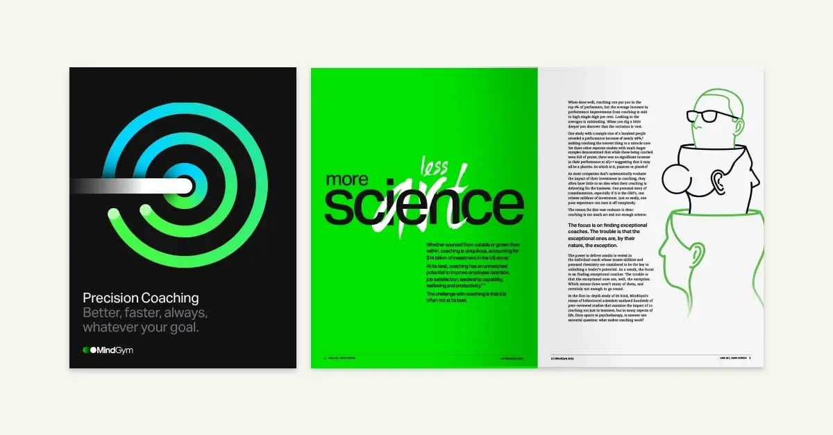 The cover and first page of MindGym's Precision coaching whitepaper